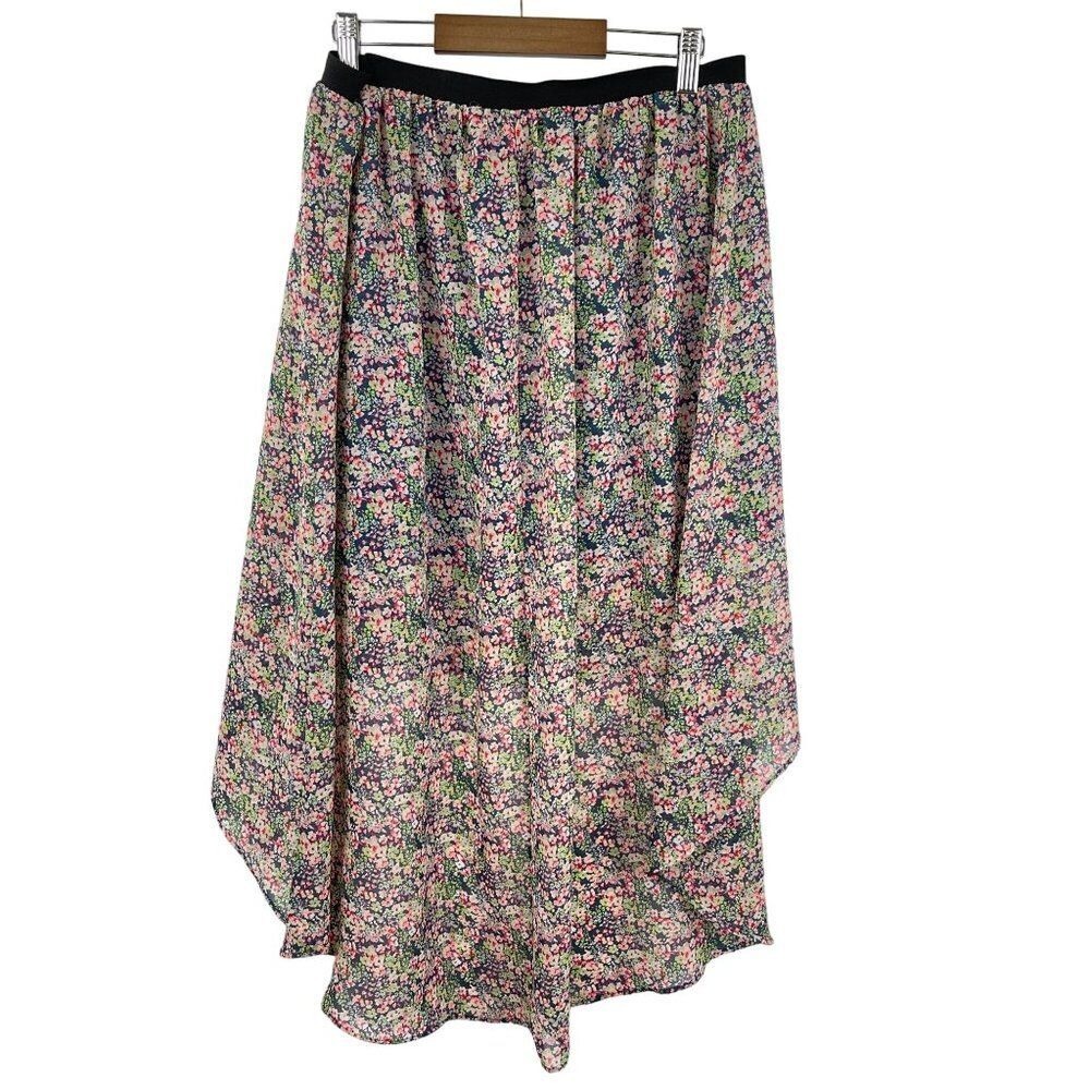 Princess Vera Wang Ditsy Floral Skirt Womens M Blue High Low Fairycore Cottage - Picture 2 of 13